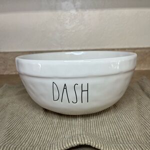Rae Dunn White Ceramic Bowl with 'DASH' Text